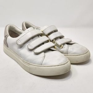 Tory Burch Sport Womens White Leather Suede Triple Strap Sneakers Size 7M